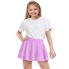 Auranso Girls Mini Skirt Stretch Waist Casual Flared Plain Pleated Skater Skirt Light Purple 10-11 Years view 4