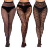 Buauty 3 Pairs Lace Patterned Fishnet Tights for Women, Black Fishnets Leggings Lace Tights with Designs for Women, Floral Stockings Small Hole Pattern Leggings Net Pantyhose view 1