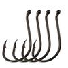 Laxygo 50-100pcs Octopus Beak Offset Fishing Hooks Froged Sport Circle Hooks Sharp High Carbon Steel Fishing Hook-8 Sizes (5/0-50pcs, Black) view 1
