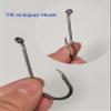 Laxygo 50-100pcs Octopus Beak Offset Fishing Hooks Froged Sport Circle Hooks Sharp High Carbon Steel Fishing Hook-8 Sizes (5/0-50pcs, Black) view 2