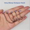 Laxygo 50-100pcs Octopus Beak Offset Fishing Hooks Froged Sport Circle Hooks Sharp High Carbon Steel Fishing Hook-8 Sizes (5/0-50pcs, Black) view 4