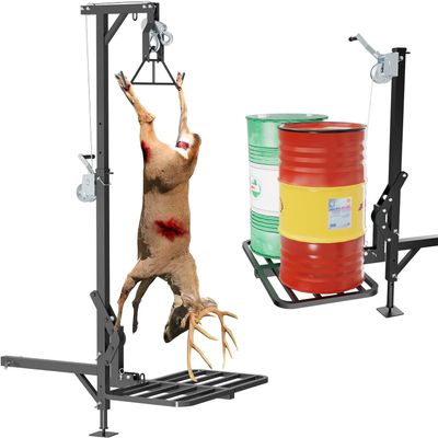 Hitch Game Hoist with Lifting Platform  360 Foldable Hoist & 250lb Lift for Trucks, Pickups  Mounts on 2 Hitch for Safe Game Loading  400lb Capacity