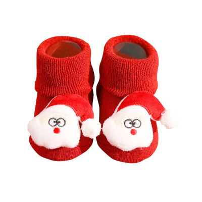 Baby Feet Rattle Socks Christmas Baby Socks Toddler Boys Girls Children Socks Soft Sole Non Slip (B, 6-12 Months)