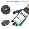 Achiou Winter Gloves for Men Women,2 Pairs Touch Screen Texting Warm Gloves with Thermal Soft Knit Lining,Elastic Cuff (2 Black & White, XL) view 3