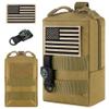 bvya Tactical Molle Pouch Multi-Purpose Compact Waist Pack Water-Resistant Small Utility EDC Pouch with Flag Patch for Molle Backpack, Mini Compass Included view 1