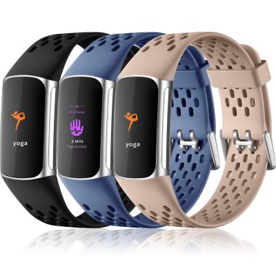 Maledan Compatible with Fitbit Charge 5/ Fitbit Charge 6 Bands Women Men, Breathable Sport Band Soft Waterproof Replacement Wristbands Strap for Fitbit Charge 5/ Charge 6 Advanced Fitness Tracker