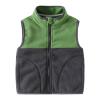 2023 New Toddler Boy's Stand Up Collar Colorblocked Zipper Vest Jacket With Pockets Boys Trendy Daily (Green, 4-5 Years) view 1
