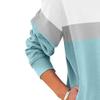 Women's Color Block Crewneck Casual Sweatshirt Long Sleeve Solid Sweatshirts Tops Cute Loose Fit Pocket Pullovers (Cyan,X-Large) view 2