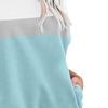 Women's Color Block Crewneck Casual Sweatshirt Long Sleeve Solid Sweatshirts Tops Cute Loose Fit Pocket Pullovers (Cyan,X-Large) view 4