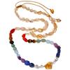 Jewever Citrine Long Necklaces for Women 7 Chakra Beaded Necklace Tumbled Stones Healing Crystals Spiritual November Birthstone Jewelry Reiki Energy Balance Gifts Adjustable (24"-30") view 1