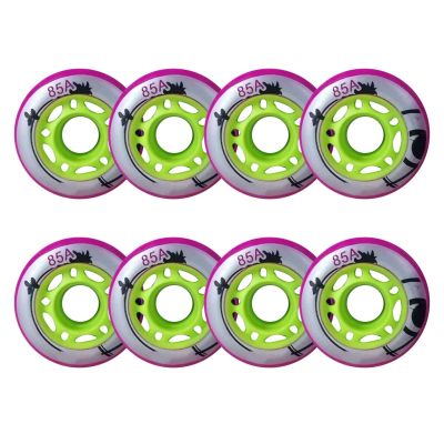 UZIAH 64mm Inline Skate Wheels 85A Indoor Outdoor Skates Wheels Premium Replacement Wheels Silent PU Durable Skate Wheels 8-Pack,Pink