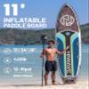 Hiwave Inflatable Stand Up Paddle Board 11*34*6 Sup Board, 350lbs Capicity, Pet Friendly Paddle Board for Ocean&Lake, w/Kayak Seat, 4pc Kayak Loating Paddle view 2
