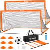 Kids Soccer Goals for Backyard Set of 2, 4 x 3 ft/6 x 4 Toddler Soccer Goal Training Equipment with Soccer Ball, Cones, Pop Up Soccer Net for Kids Age 3-5 4-6 6-8 8-12 10-12 Outdoor Games Sports Gifts view 1