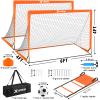 Kids Soccer Goals for Backyard Set of 2, 4 x 3 ft/6 x 4 Toddler Soccer Goal Training Equipment with Soccer Ball, Cones, Pop Up Soccer Net for Kids Age 3-5 4-6 6-8 8-12 10-12 Outdoor Games Sports Gifts view 2