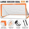Kids Soccer Goals for Backyard Set of 2, 4 x 3 ft/6 x 4 Toddler Soccer Goal Training Equipment with Soccer Ball, Cones, Pop Up Soccer Net for Kids Age 3-5 4-6 6-8 8-12 10-12 Outdoor Games Sports Gifts view 3