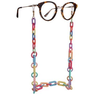 AOOLIA Acrylic Glasses Chain Holder for Women, Sunglasses Lanyard Necklace Decorative Chain Eyewear Retainer Eyeglass Strap (Acrylic-Colorful)