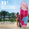 Hiwave Inflatable Stand Up Paddle Board 11*34*6 Sup Board, 420 lbs Capacity Adult&Youth Paddle Board, Pet Friendly for Ocean&Lake, w/Double Action Hand Pump Pink view 2