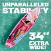 Hiwave Inflatable Stand Up Paddle Board 11*34*6 Sup Board, 420 lbs Capacity Adult&Youth Paddle Board, Pet Friendly for Ocean&Lake, w/Double Action Hand Pump Pink view 3