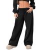 Adoeren Women Wide Leg Sweatpants Elastic High Waist Baggy Athletic Pants Y2k Lounge Pants Running Jogging(A 11 Black,M)