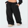 Adoeren Women Wide Leg Sweatpants Elastic High Waist Baggy Athletic Pants Y2k Lounge Pants Running Jogging(A 11 Black,M) view 3
