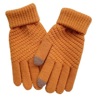 BFLCTTBD Cute Finger Gloves Warm Touchscreen Gloves Women Windproof Gloves Biking Winter Thick Gloves Yellow Winter Gloves for Girl