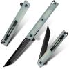 FORESAIL Flipper Pocket Folding Knife,DC53 Steel Blade and G10 Handle. With pocket clip and glass breaker,men's pocket knife hiking trip EDC tool Knife (Natural G10 Handle) view 1