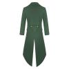xoxingysm Steampunk Jacket for Men Medieval Tailcoat Halloween Costumes Gothic Vintage Cosplay Frock Coat Outwear(Green,Medium) view 2