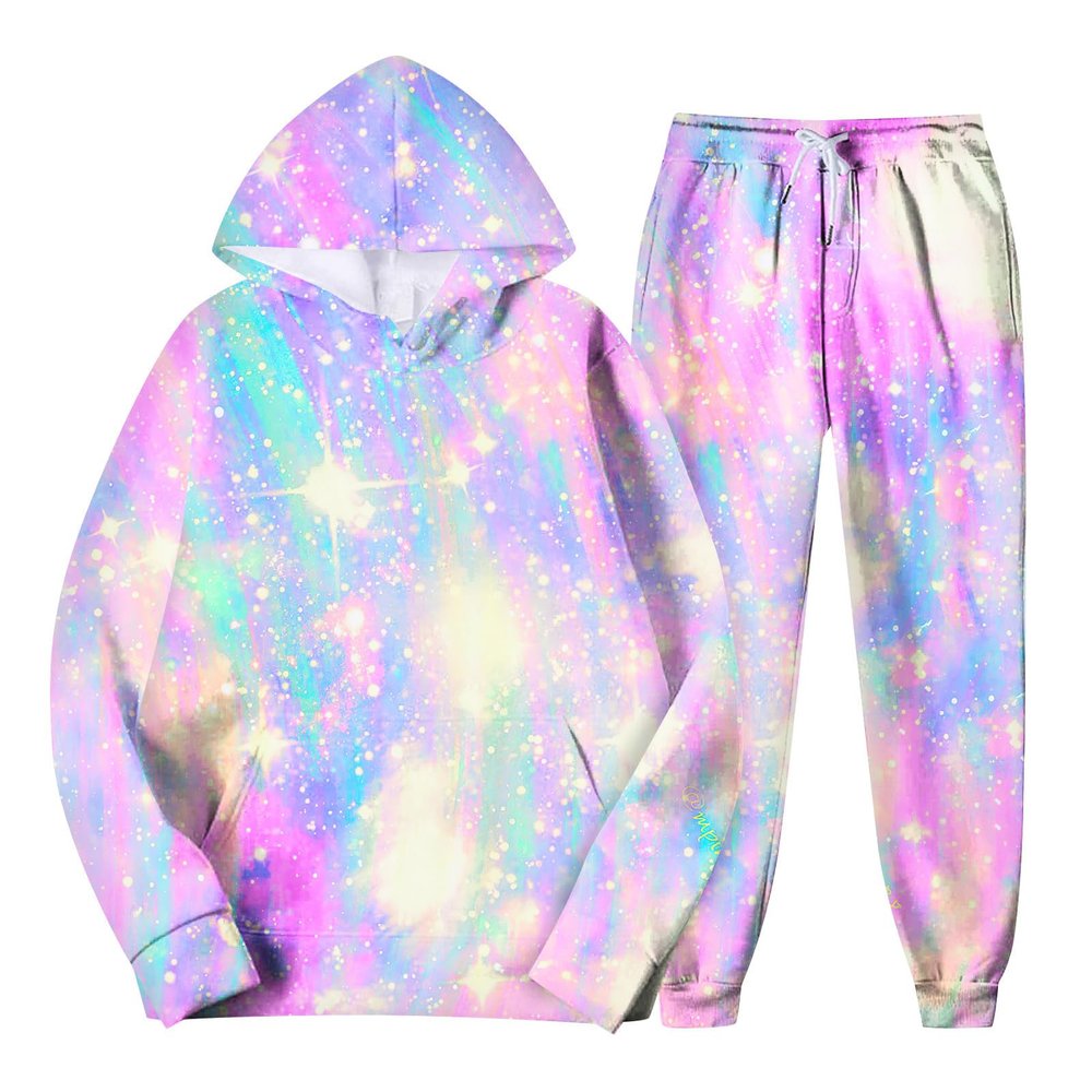 Mens Tie-Dye Sweatsuit 2 Piece Autumn Tracksuit Casual Solid Jogger Sport Hoodies and Sweatpant Set Loose OutfitSweats For Men Plus Size Sweatshirt Girls Hoodies Size 10-12,(Light Purple,S)
