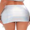 Justalwart Fringe Skirt Silver Women Sequin Tassel Skirts Mini Leather Skirt US 8-10 view 2