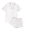 4Pcs Womens Satin Silky Pajama Sets Short Sleeve Shirt XS-4XL Floral Pajamas Set Soft PJ Loungewear Sleepwear view 1