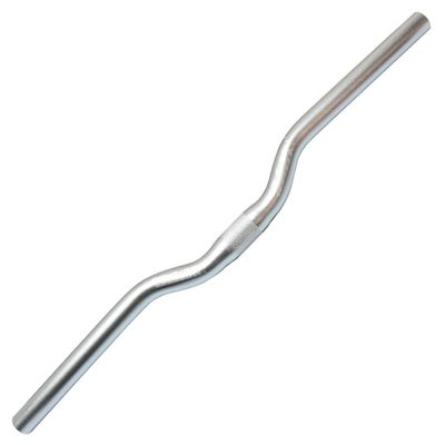 DELVOYE Rise 30/50/80mm Kids' Bike Handlebar 25.4mm Length 520mm Children Bicycle Short Riser Bar for Balance Bicycles Folding Bike and Strollers Handlebars (Color : Silver, Size : Rise 80mm)