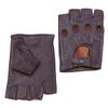 Fingeless Genuine Leather Driving Riding Biking Cycling Gloves for Men, Unlined (Brown, Medium) view 2