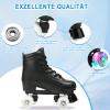 Jessie PU Leather Skates - Women's Indoor/Outdoor Adjustable Four-Wheel Roller Skates (Flash Wheel, Youth 2) view 4