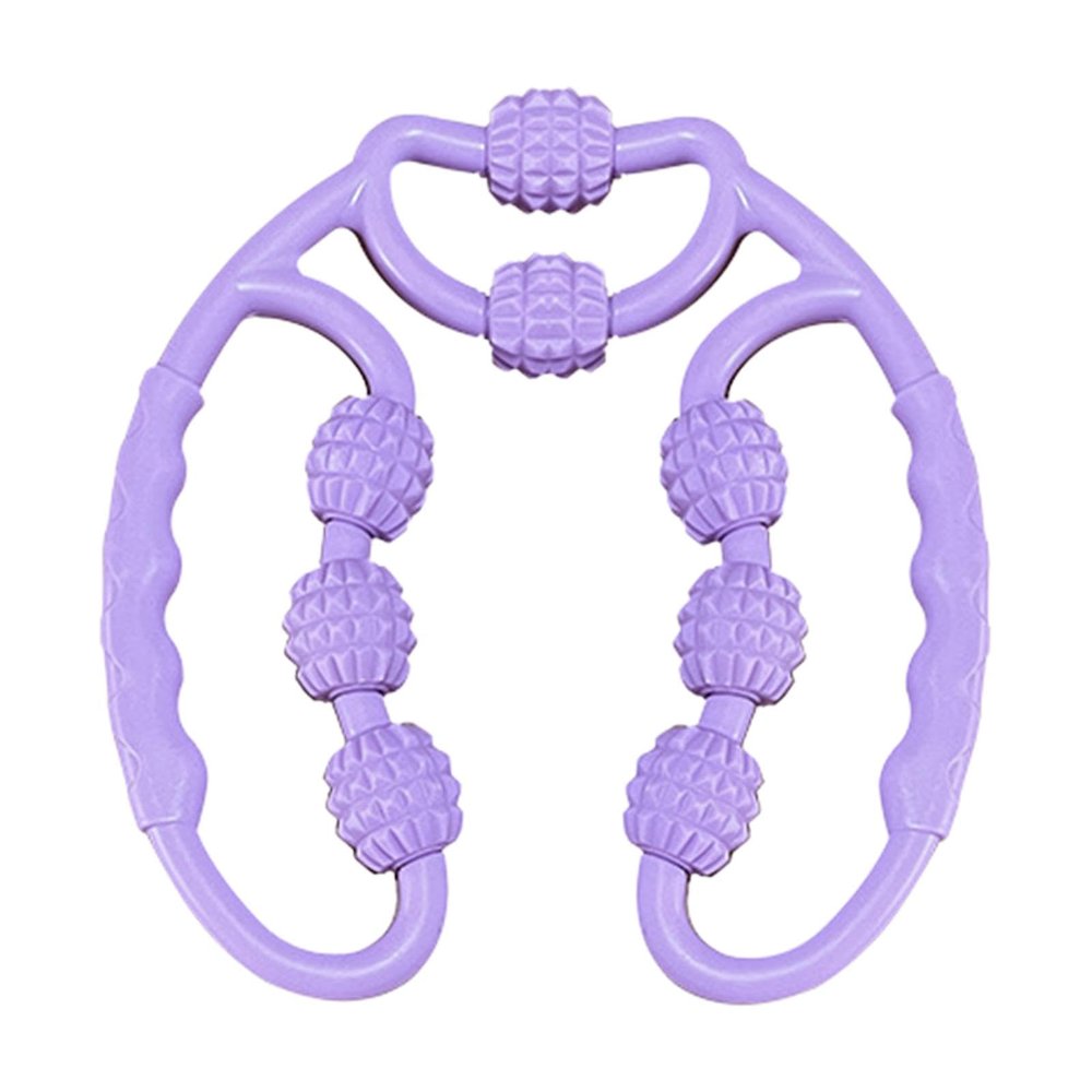 Kokiya Leg Massage Roller Deep Tissue Massage Roller 8 Wheels Handheld Thigh Roller Massage Rollers for Muscles for Arm Indoor Yoga Gym Fitness, Purple