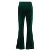 Velvet Bell Bottom High Waisted Flare Palazzo Pants for Women - Casual Lounge Trousers With Stretchy Wide Leg - Fall Trendy Winter Groovy Solid Xmas Pantalones para Mujeres Dark Green XXL view 4