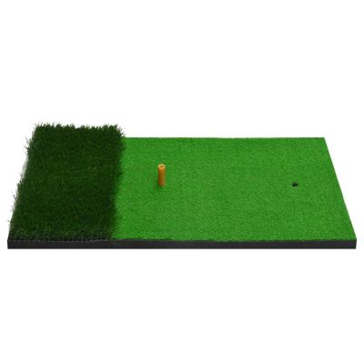XPLKQXE Synthetic Turf Golf Practice Hitting Mat, Golf Putting Training Mats with Rubber Base, Portable Golf Aids Incline Mat for Indoor Outdoor Practice (Color : Green-70x40cm-B, Size : 10pcs)