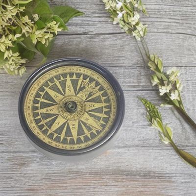 GIC PROCDECT Brass Pocket Compass with Leather Case Antique Finish Engraved Directional Survival Navigational Compass Nautical