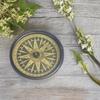 GIC PROCDECT Brass Pocket Compass with Leather Case Antique Finish Engraved Directional Survival Navigational Compass Nautical view 1