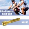 uxcell Gold Tone Universal M6x35 Bike Stem Bolt Bicycle Bike Headset Stem Bolt Bike Bicycle Accessory view 2