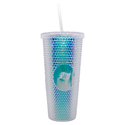 logobrands Tampa Bay Buccaneers 24oz. Iridescent Studded Travel Tumbler with Straw