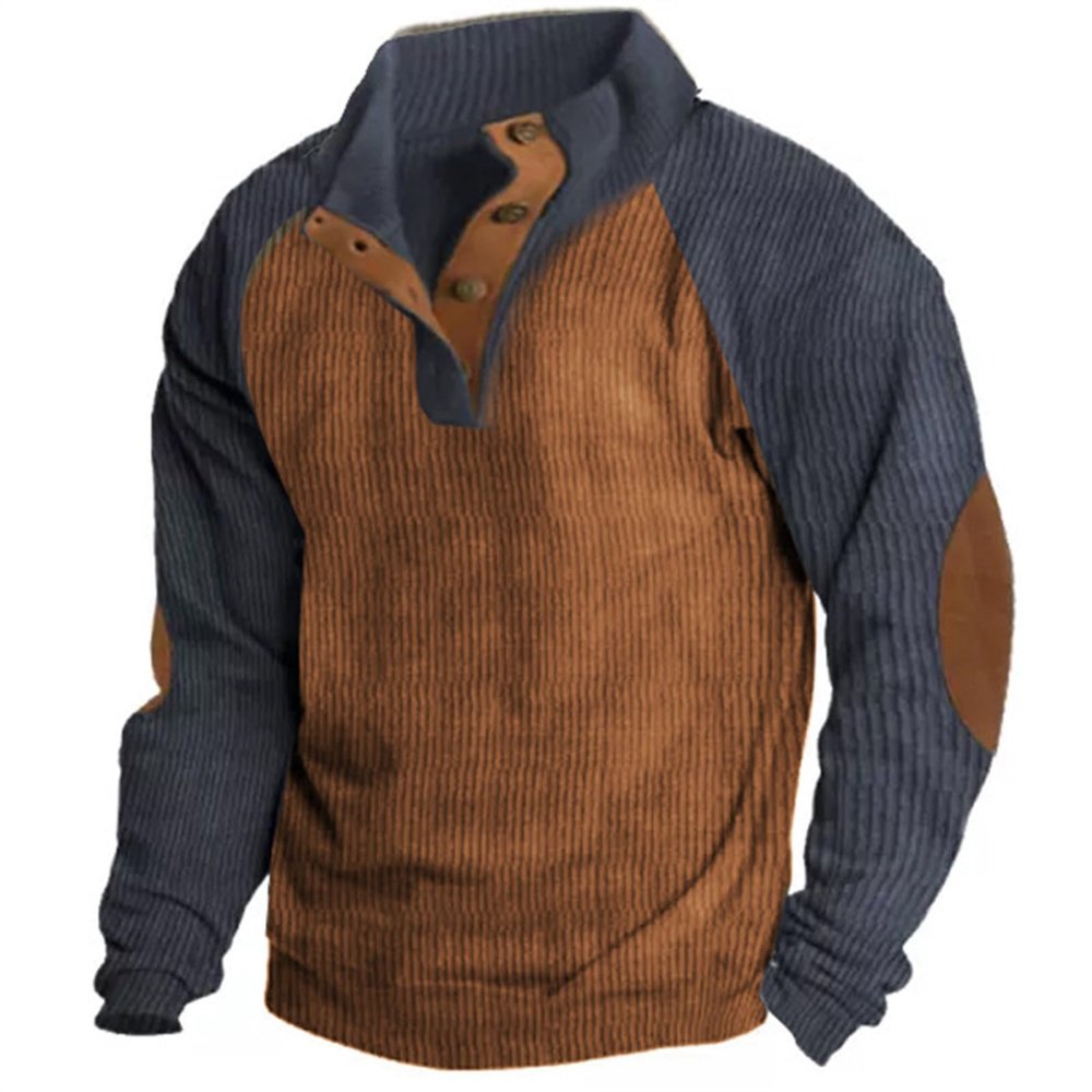 ZYXTIM Men's Pullover Hoodie Blend Fleece Long Sleeve Contrast Color Military Sweatshirt