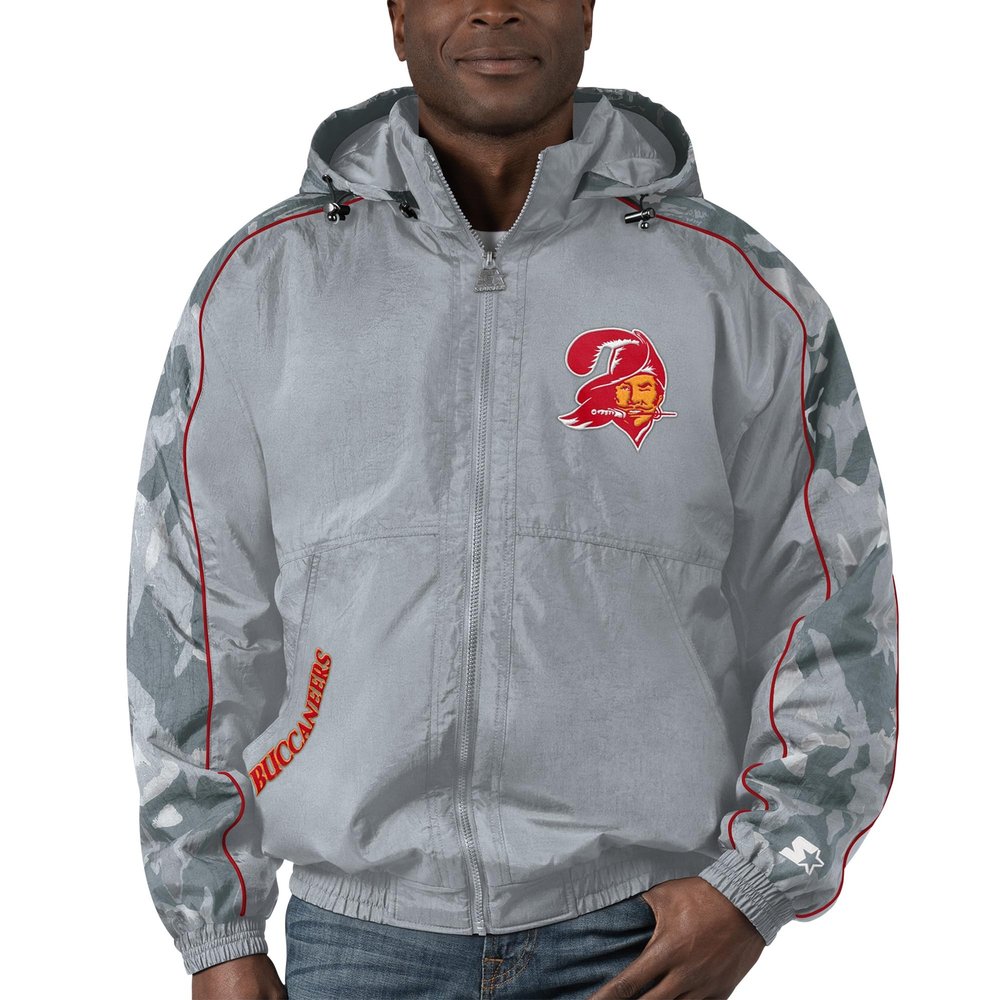 Starter Men's Gray Tampa Bay Buccaneers Thursday Night Gridiron Throwback Full-Zip Jacket