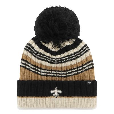 47 Women's Natural New Orleans Saints Barista Cuffed Knit Hat with Pom