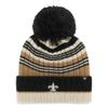 47 Women's Natural New Orleans Saints Barista Cuffed Knit Hat with Pom view 1