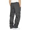Men's Fleece Cargo Jogger Sweatpants for Adult Drawstring Loose Fit Joggers Sweat Pants with Pockets (Dark Grey,Large) view 2
