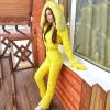 ZHOUYF Womens One Piece Ski Suits Thick Warm Onesie Coats Hooded Jumpsuits Winter Outdoor Windproof Snowsuits Snow Sports view 3