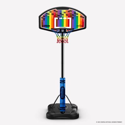 Spalding X Crayola 32" Molded Eco-Composite Telescoping Portable Basketball Hoop with Mini Court Marking Kit