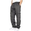 Men's Fleece Cargo Jogger Sweatpants for Adult Drawstring Loose Fit Joggers Sweat Pants with Pockets (Dark Grey,5X-Large) view 1