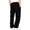 Men's Fleece Cargo Jogger Sweatpants for Adult Drawstring Loose Fit Joggers Sweat Pants with Pockets (Black,Large) view 2