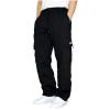 Men's Fleece Cargo Jogger Sweatpants for Adult Drawstring Loose Fit Joggers Sweat Pants with Pockets (Black,5X-Large) view 1